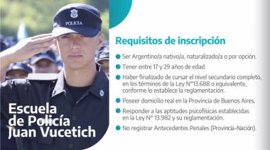Desde el Municipio de Pergamino  invitan a inscribirse a la Escuela de Policía