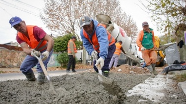 Obras de bacheo en el centro de Quilmes