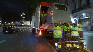Por la movilización, retiraron de manera preventiva 120 contenedores de la zona del Congreso