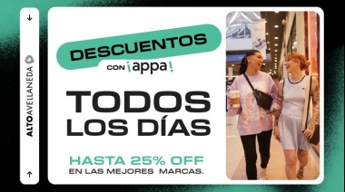 En Alto Avellaneda con ¡appa! tenes hasta 25% de descuento todos los días en las mejores marcas