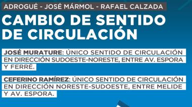 Cambian el sentido de dos calles para potenciar el transito en Mármol, Calzada y Adrogué