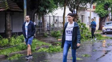 Mayra supervisó en Don Bosco las tareas de prevención y ayuda por el intenso temporal