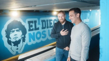 Julián Álvarez y Federico Otermín recorrieron las obras en el límite de Lanús y Lomas de Zamora
