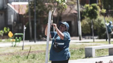 El municipio avanza con la forestación y parquización de espacios en Glew y Longchamps