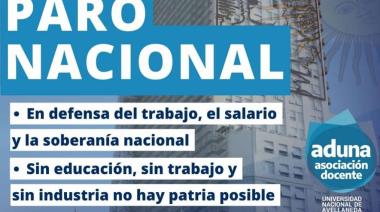 ADUNA al PARO NACIONAL: “La patria dejará de ser colonia o la bandera flameará sobre sus ruinas”