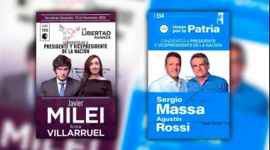 Así son las boletas oficiales de Javier Milei y Sergio Massa para el balotaje de las elecciones 2023