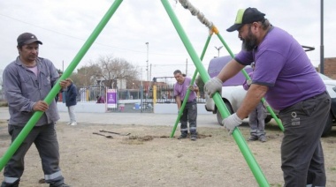 Nuevos juegos en plaza en el barrio San Martín, de San Francisco Solano