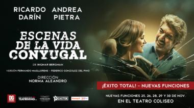 "Escenas de la Vida Conyugal" arrasa en su regreso y suma nuevas funciones en el Teatro Coliseo