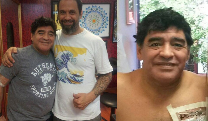La noche en que Maradona se grabó “Perra” en la piel: el relato de su tatuador